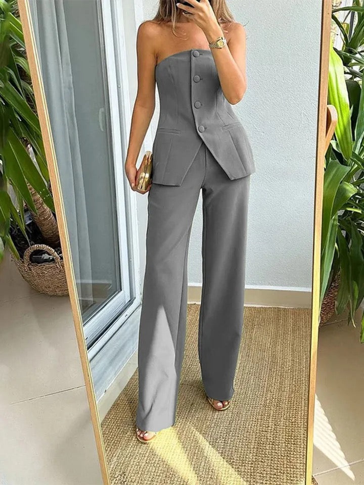 Grey Tailored two piece co ord