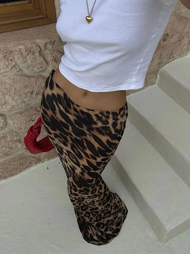 Leopard print maxi skirt
