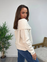Load image into Gallery viewer, Cream Off Shoulder Cosy Knit Baggy Jumper