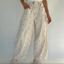 Load image into Gallery viewer, Pink polka dot barrel jeans