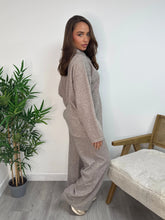 Load image into Gallery viewer, Taupe Textured Zip Lounge Set