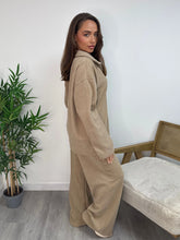 Load image into Gallery viewer, Camel Textured Zip Lounge Set