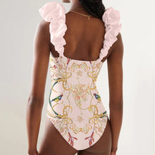 Load image into Gallery viewer, Luxury printed frill swimsuit &amp; sarong