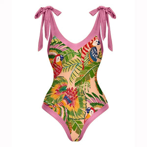 Luxury printed classic swimsuit & sarong